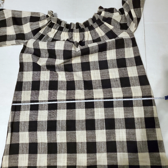 Southern Stitch Buffalo Plaid Off Shoulder Dress - Picture 5 of 6
